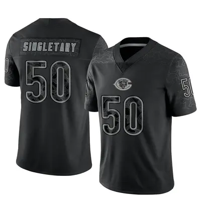 Men's Limited Mike Singletary Chicago Bears Black Reflective Jersey
