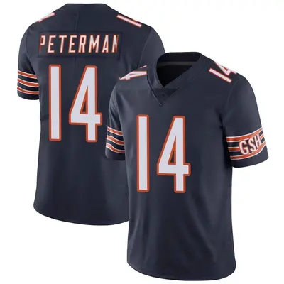 Men's Limited Nathan Peterman Chicago Bears Navy Team Color Vapor Untouchable Jersey