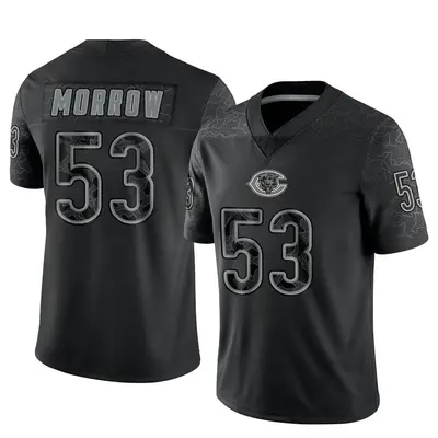 Men's Limited Nicholas Morrow Chicago Bears Black Reflective Jersey
