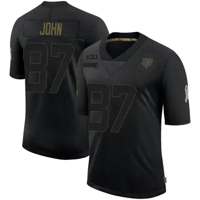Men's Limited Rysen John Chicago Bears Black 2020 Salute To Service Jersey