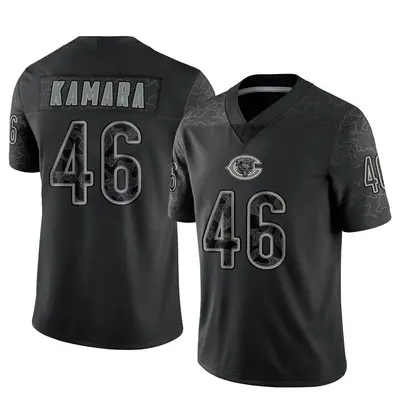 Men's Limited Sam Kamara Chicago Bears Black Reflective Jersey
