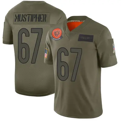 Men's Limited Sam Mustipher Chicago Bears Camo 2019 Salute to Service Jersey