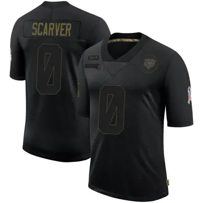Men's Limited Savon Scarver Chicago Bears Black 2020 Salute To Service Jersey