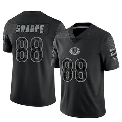 Men's Limited Tajae Sharpe Chicago Bears Black Reflective Jersey