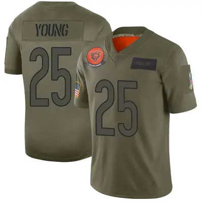 Men's Limited Tavon Young Chicago Bears Camo 2019 Salute to Service Jersey
