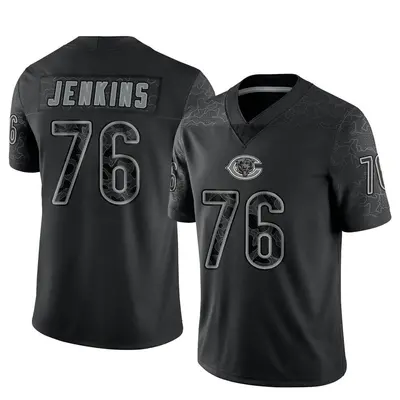 Men's Limited Teven Jenkins Chicago Bears Black Reflective Jersey