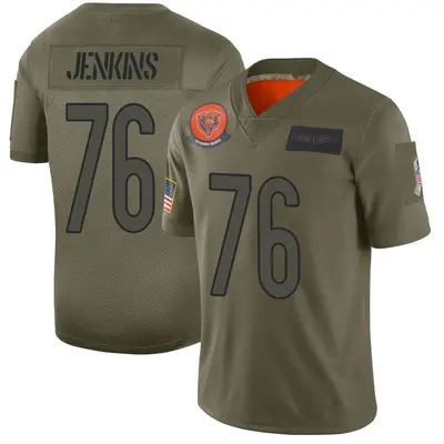 Men's Limited Teven Jenkins Chicago Bears Camo 2019 Salute to Service Jersey