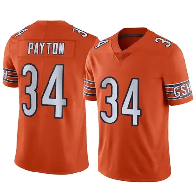 Men's Limited Walter Payton Chicago Bears Orange Alternate Vapor Jersey
