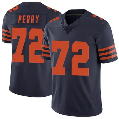 Men's Limited William Perry Chicago Bears Navy Blue Alternate Vapor Untouchable Jersey