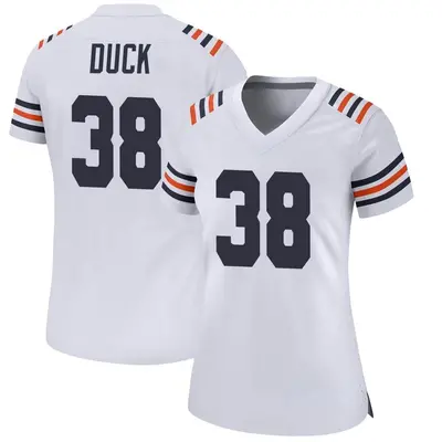 Women's Game Clifton Duck Chicago Bears White Alternate Classic Jersey