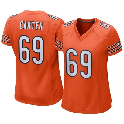 Women's Game Ja'Tyre Carter Chicago Bears Orange Alternate Jersey
