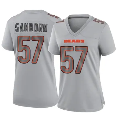 Women's Game Jack Sanborn Chicago Bears Gray Atmosphere Fashion Jersey