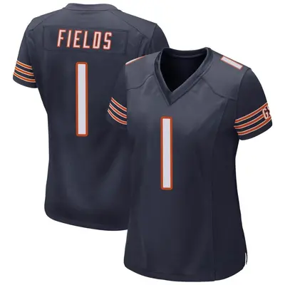 Women's Game Justin Fields Chicago Bears Navy Team Color Jersey