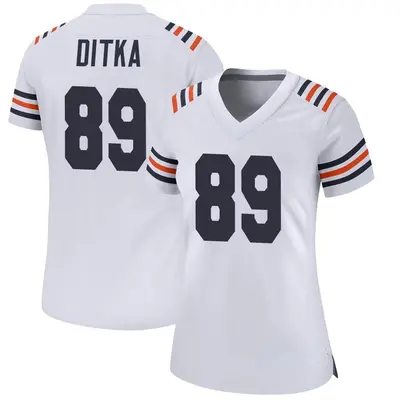 Women's Game Mike Ditka Chicago Bears White Alternate Classic Jersey