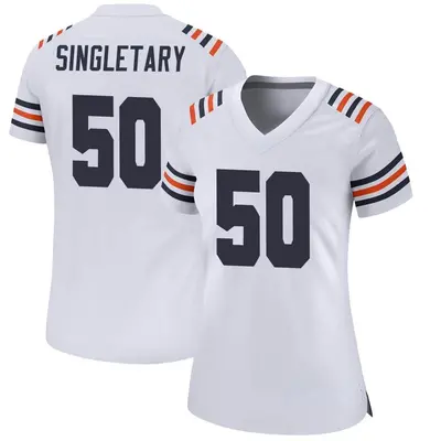 Women's Game Mike Singletary Chicago Bears White Alternate Classic Jersey