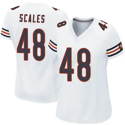 Women's Game Patrick Scales Chicago Bears White Jersey