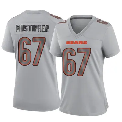 Women's Game Sam Mustipher Chicago Bears Gray Atmosphere Fashion Jersey