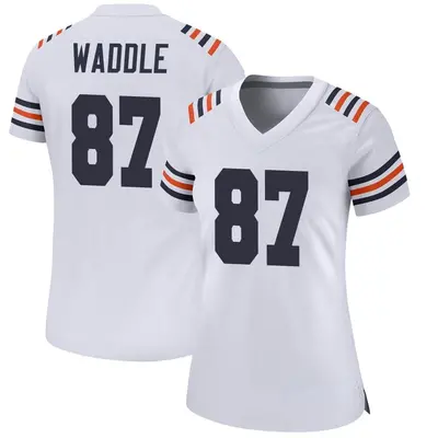 Women's Game Tom Waddle Chicago Bears White Alternate Classic Jersey