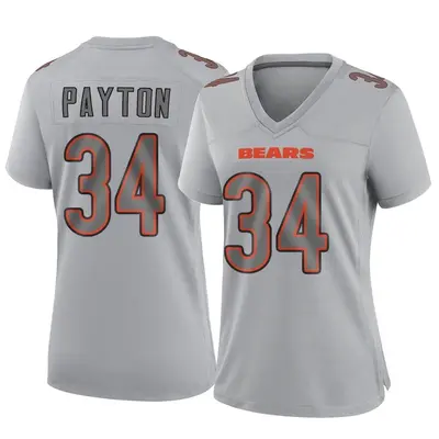 Women's Game Walter Payton Chicago Bears Gray Atmosphere Fashion Jersey