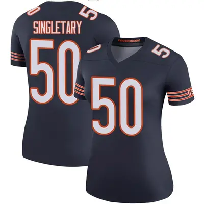 Women's Legend Mike Singletary Chicago Bears Navy Color Rush Jersey