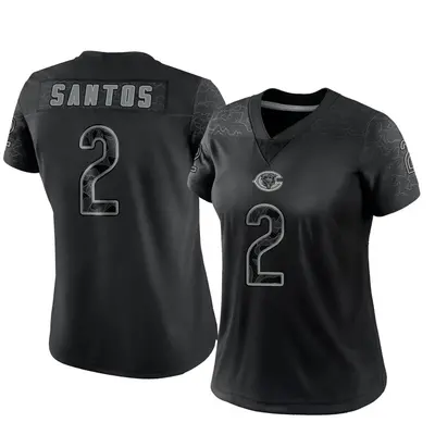 Women's Limited Cairo Santos Chicago Bears Black Reflective Jersey