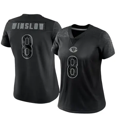 Women's Limited Ryan Winslow Chicago Bears Black Reflective Jersey