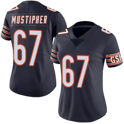Women's Limited Sam Mustipher Chicago Bears Navy Team Color Vapor Untouchable Jersey