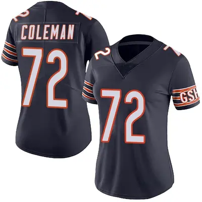 Women's Limited Shon Coleman Chicago Bears Navy Team Color Vapor Untouchable Jersey
