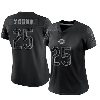 Women's Limited Tavon Young Chicago Bears Black Reflective Jersey