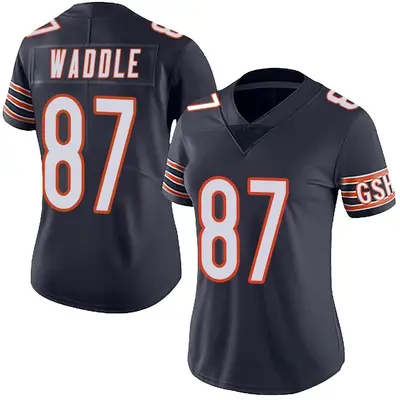 Women's Limited Tom Waddle Chicago Bears Navy Team Color Vapor Untouchable Jersey