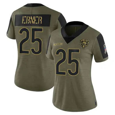 Women's Limited Trestan Ebner Chicago Bears Olive 2021 Salute To Service Jersey