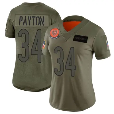 Women's Limited Walter Payton Chicago Bears Camo 2019 Salute to Service Jersey