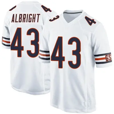 Youth Game Christian Albright Chicago Bears White Jersey