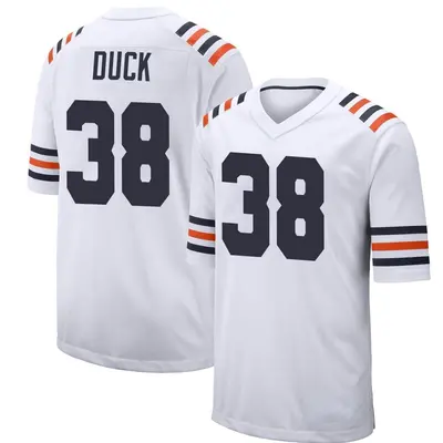 Youth Game Clifton Duck Chicago Bears White Alternate Classic Jersey