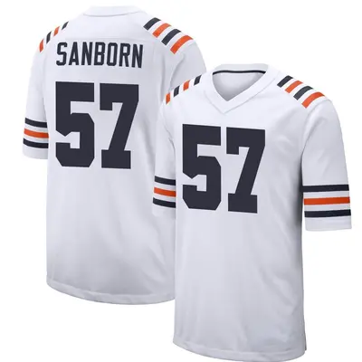 Youth Game Jack Sanborn Chicago Bears White Alternate Classic Jersey