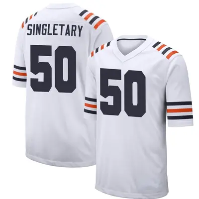 Youth Game Mike Singletary Chicago Bears White Alternate Classic Jersey
