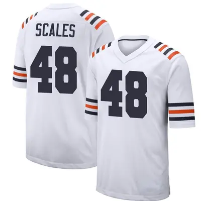 Youth Game Patrick Scales Chicago Bears White Alternate Classic Jersey