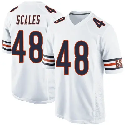 Youth Game Patrick Scales Chicago Bears White Jersey
