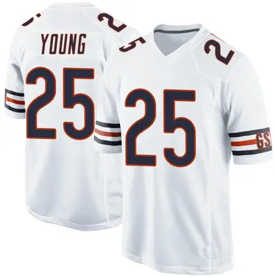 Youth Game Tavon Young Chicago Bears White Jersey