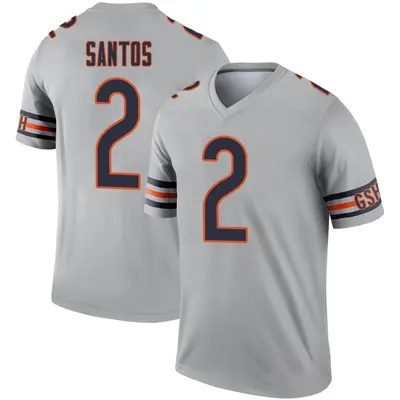 Youth Legend Cairo Santos Chicago Bears Inverted Silver Jersey