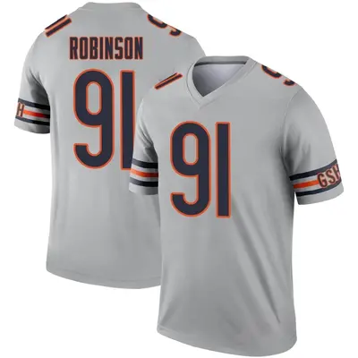 Youth Legend Dominique Robinson Chicago Bears Inverted Silver Jersey