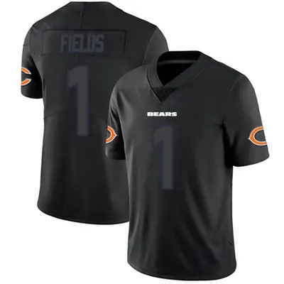 Youth Limited Justin Fields Chicago Bears Black Impact Jersey