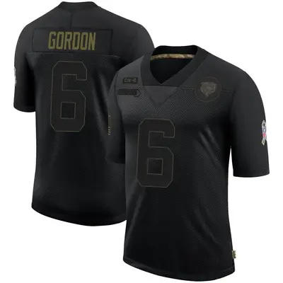 Youth Limited Kyler Gordon Chicago Bears Black 2020 Salute To Service Jersey