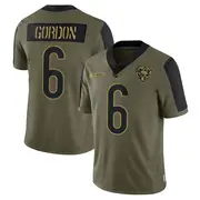 Youth Limited Kyler Gordon Chicago Bears Olive 2021 Salute To Service Jersey